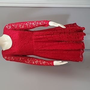 Torrid red lace skater dress sz 0 (12-14)